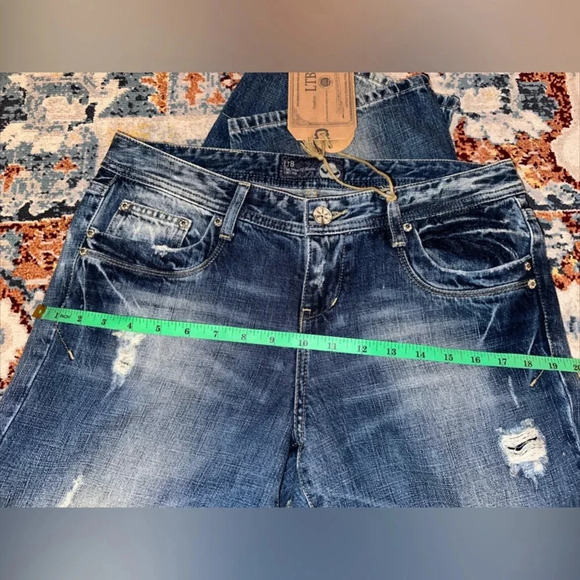 LTB 1948 Bootcut Low Rise Distressed Denim Cottton Jeans Size 31x32 - Picture 9 of 13
